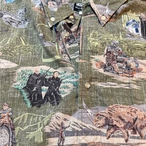 Reyn Spooner Mandalorian Star Wars Classic 1/4 Button Front Polo Shirt XL